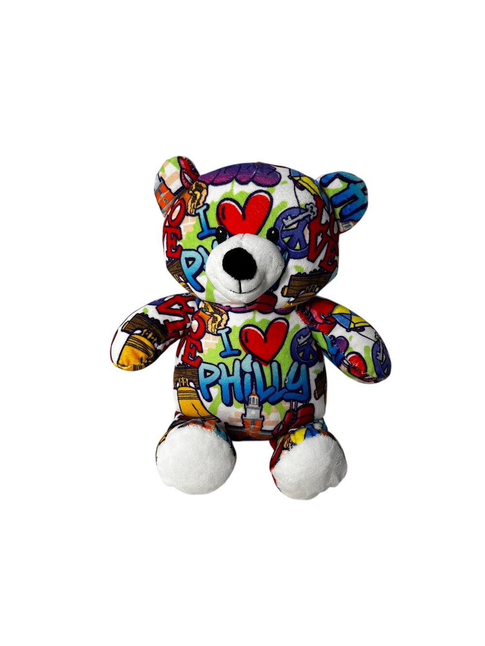 Plushology I love Philly teddy bear graffiti souvenir  memory making collectible